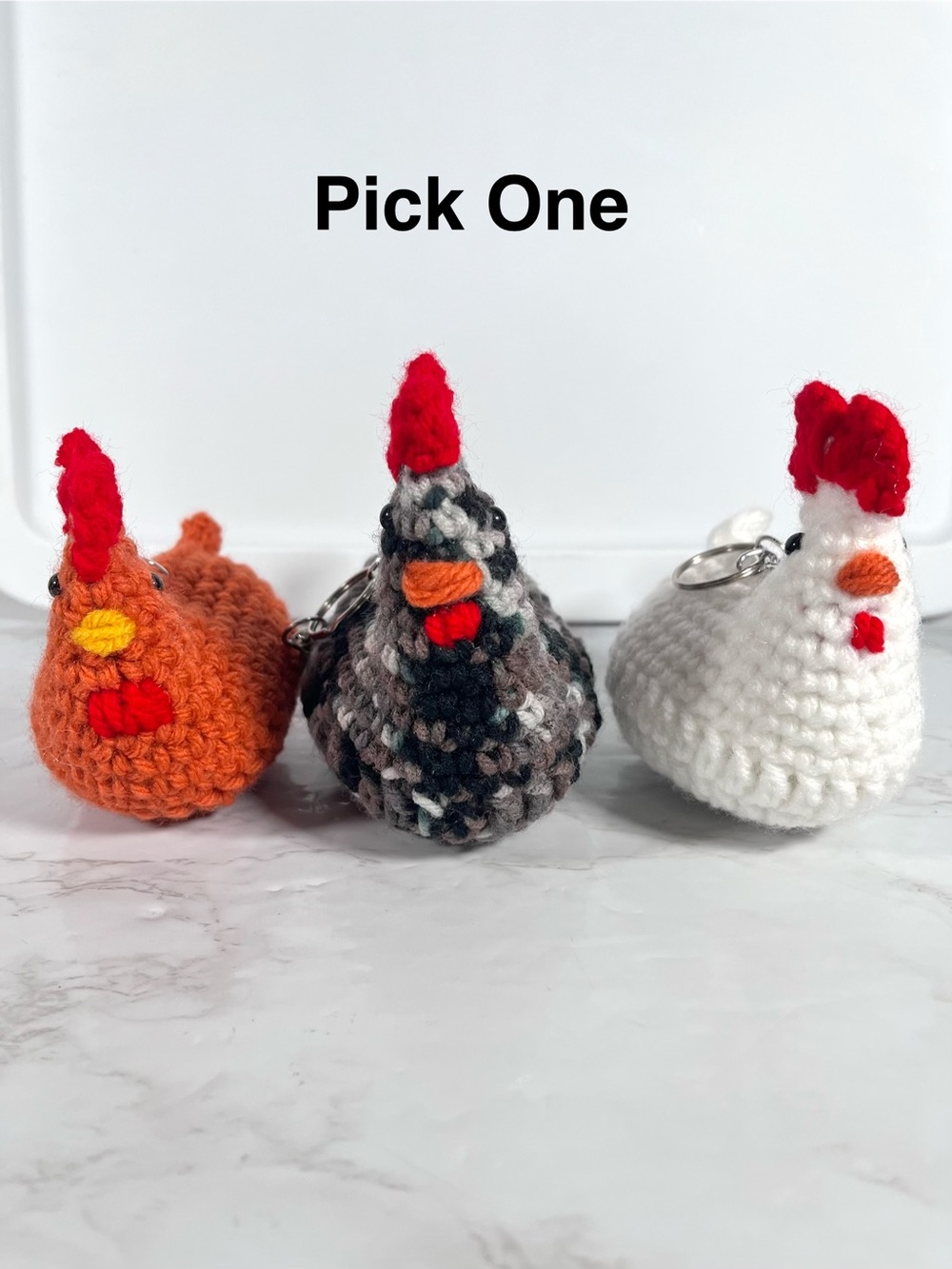 Crochet Chicken Keychain Bag Charm